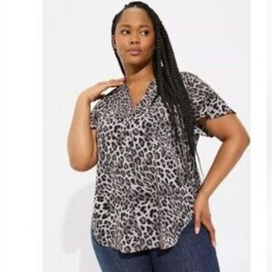 Torrid Black and Gray Animal Print Blouse